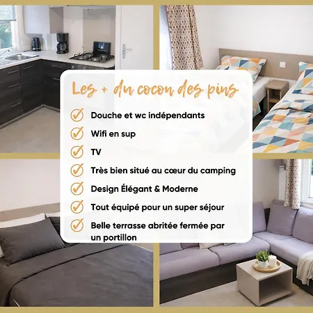 Le Cocon Des Pins - Mobilhome 6 Pers, Piscine شقة
